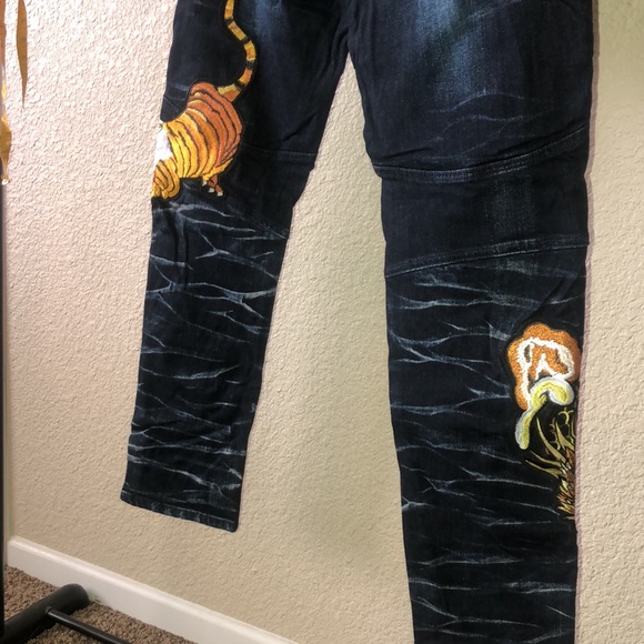 Rockstar Men Exclusive Tiger Fight Jeans EUC - Picture 5 of 14